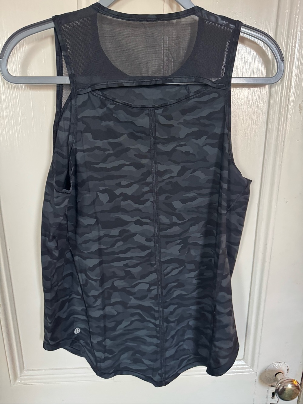 lululemon athletica Black & Charcoal Camo Mesh-Back Swim Coverup Tank